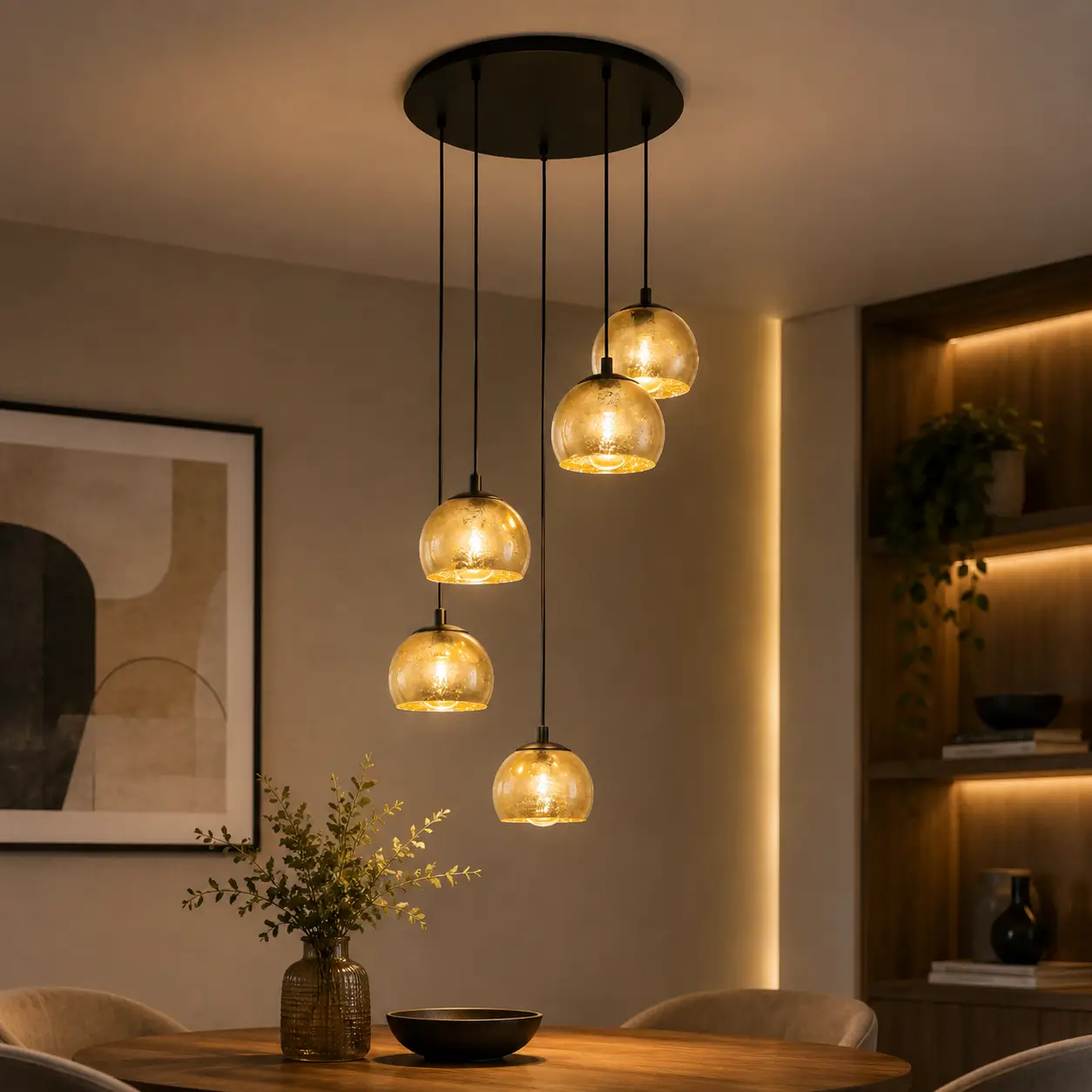 ALBARACCIN 5‑Lamp Cluster Pendant