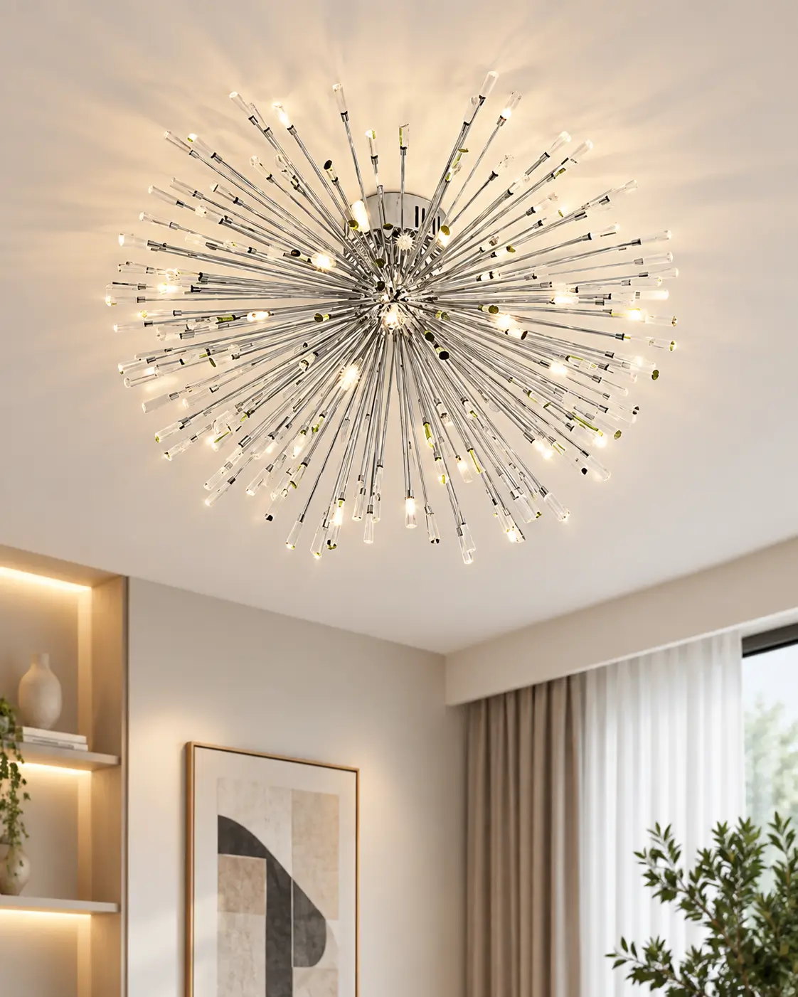 VIVALDO Chrome Ceiling Lamp