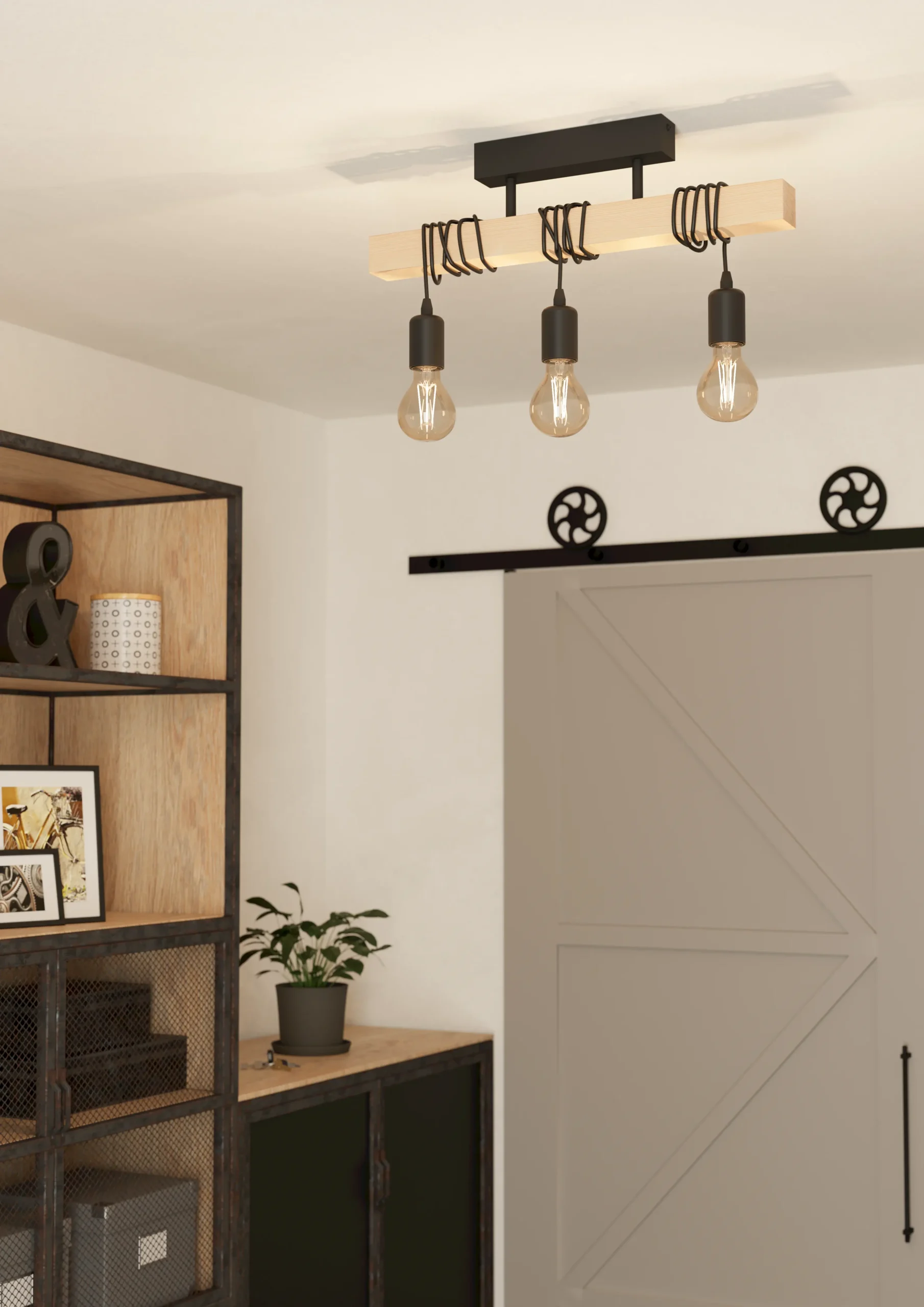 TOWNSHEND 3‑Light Semi‑Flush Ceiling Light