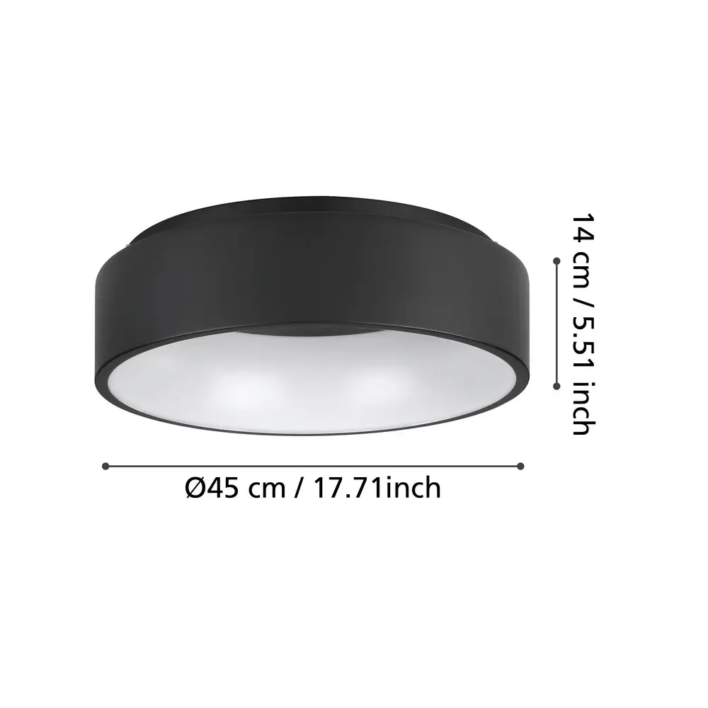 MARGHERA 2 Black Ceiling Lamp - Image 3