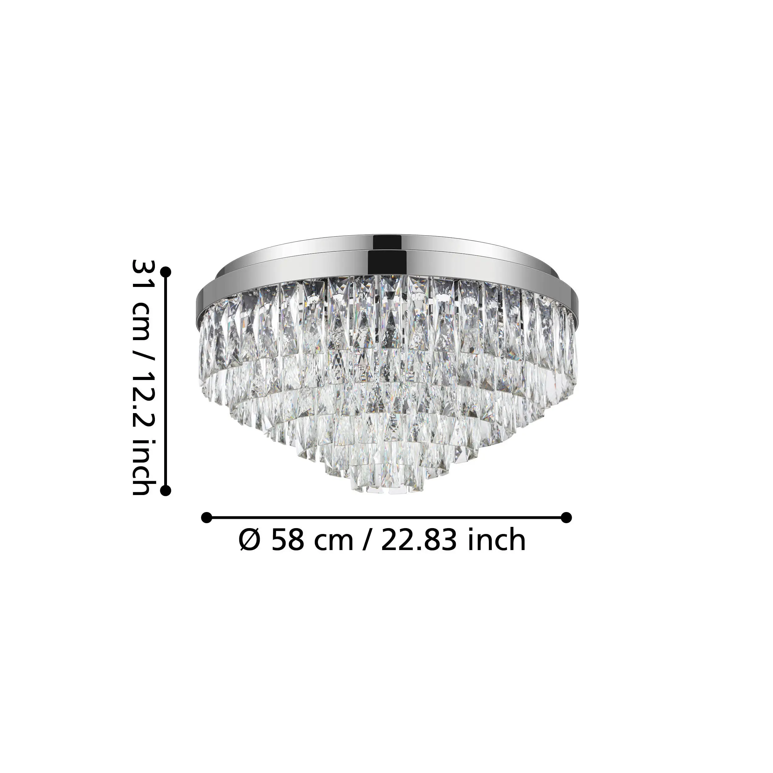 VALPARAISO 1 11‑Lamp Crystal Flush Ceiling Lamp - Image 3