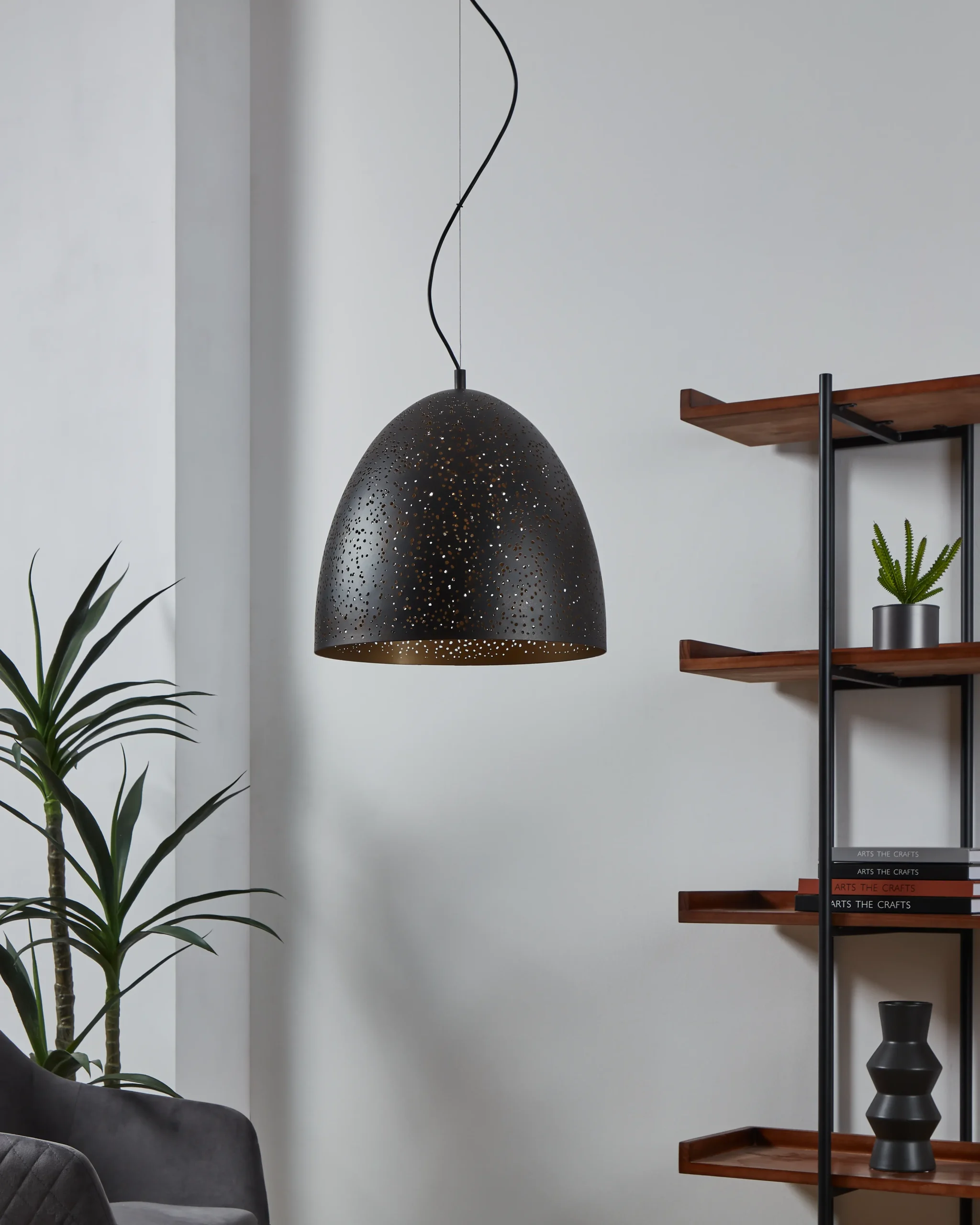 Safi 1‑Lamp Brown‑Gold Steel Pendant - Image 5