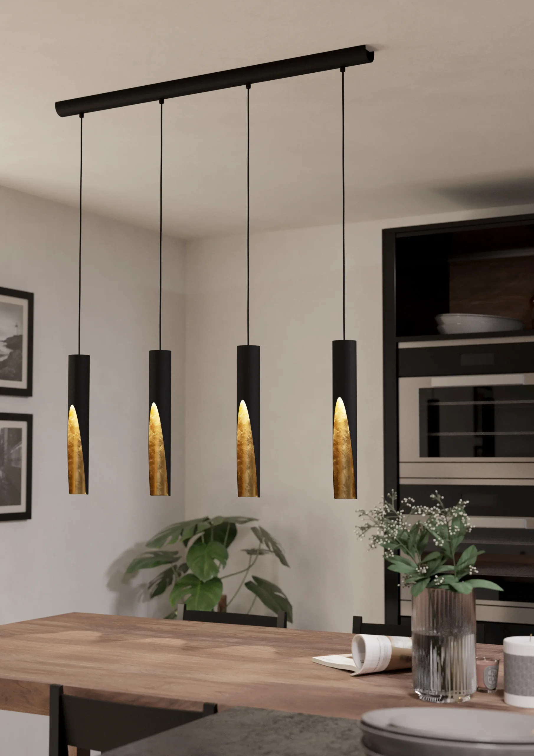 Barbotto Black & Gold 4‑Lamp Pendant - Image 3