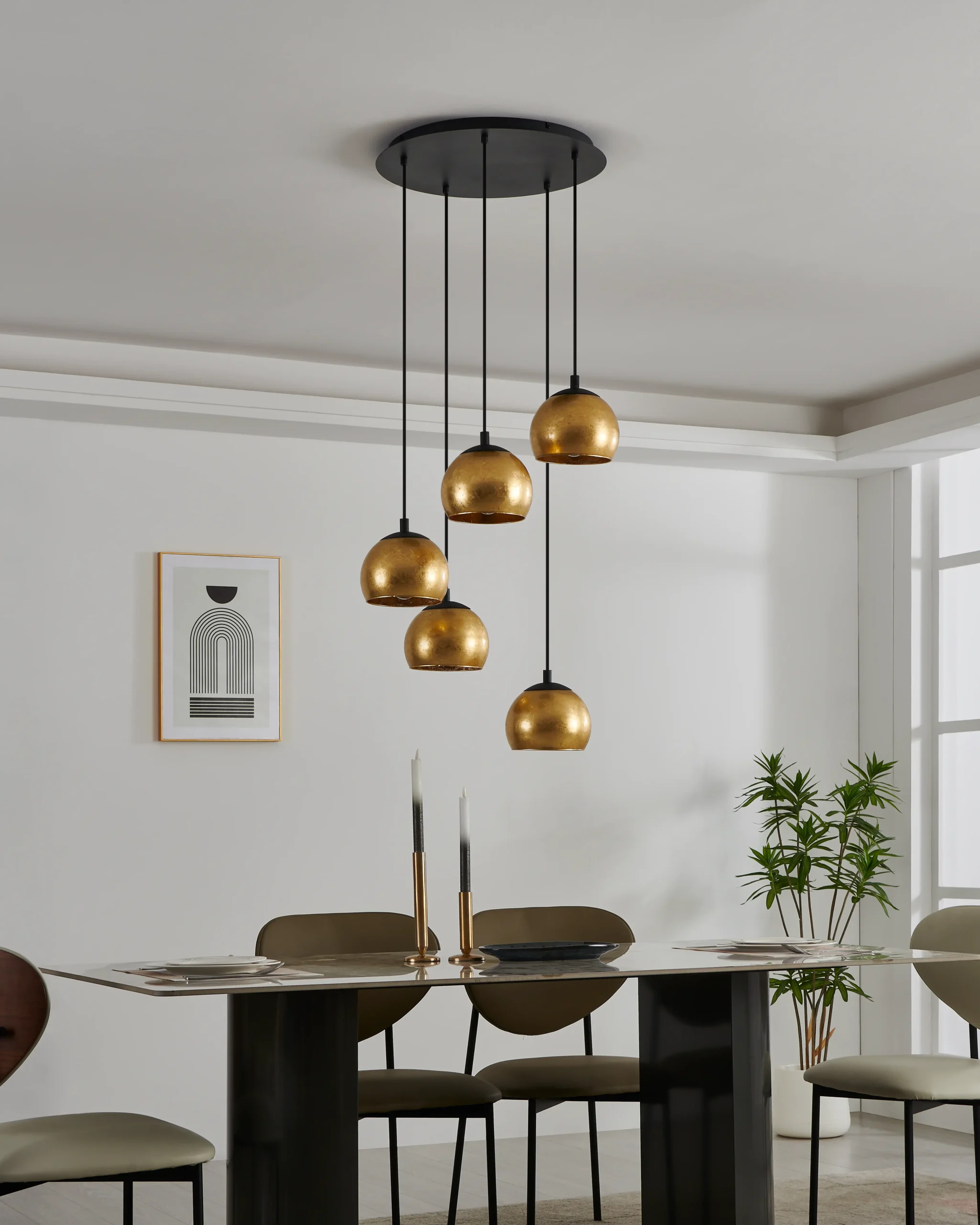 ALBARACCIN 5‑Lamp Cluster Pendant