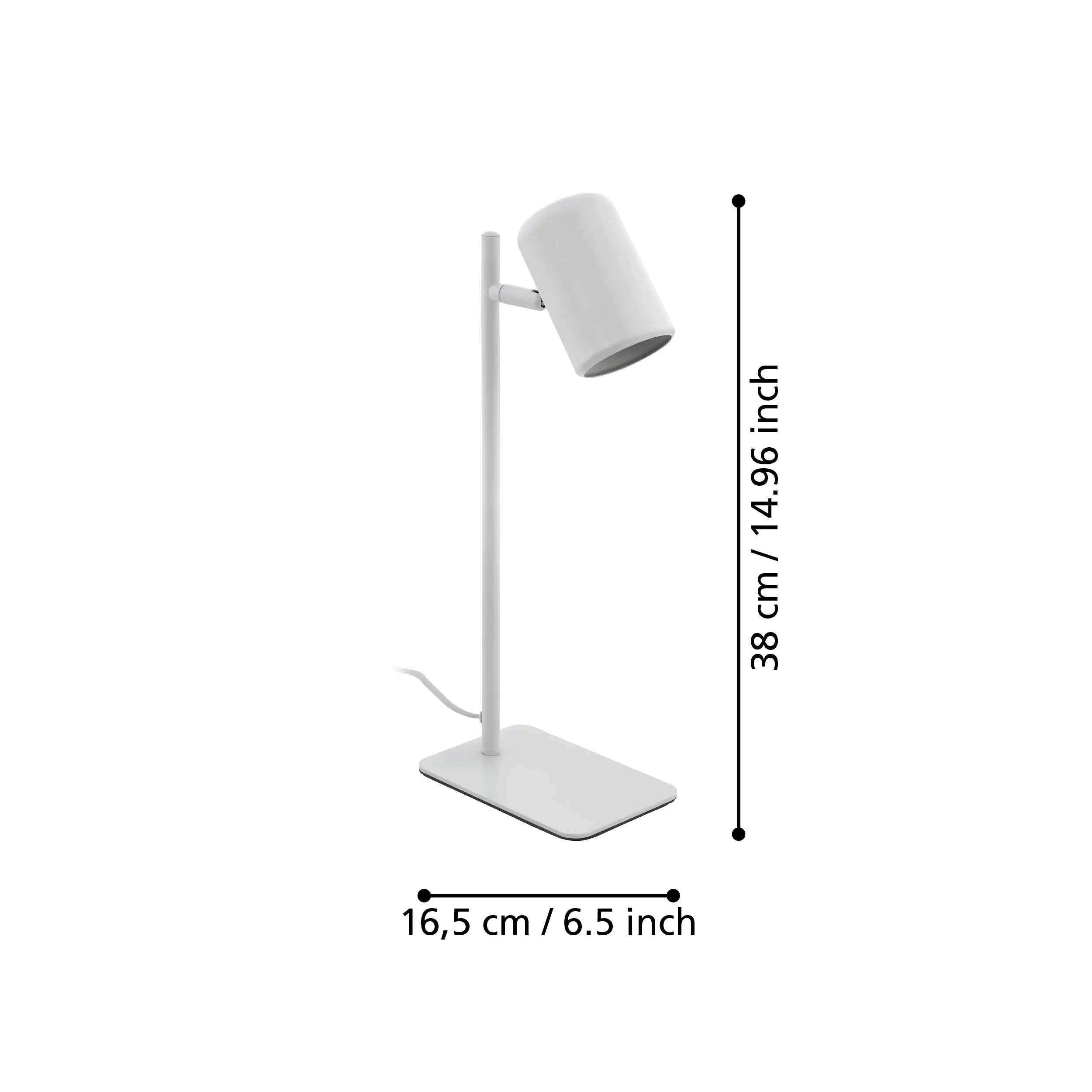CEPPINO Adjustable White Steel Table Lamp - Image 2
