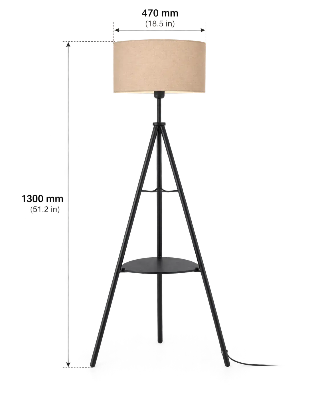 TERRA Floor Lamp With Taupe Shade - Image 2